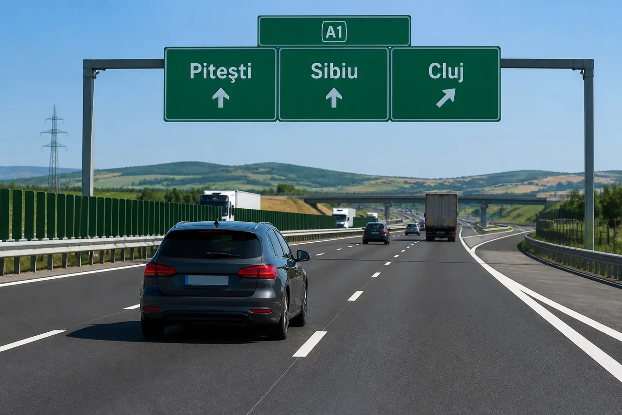 ruta A1 București Cluj cu autoturism