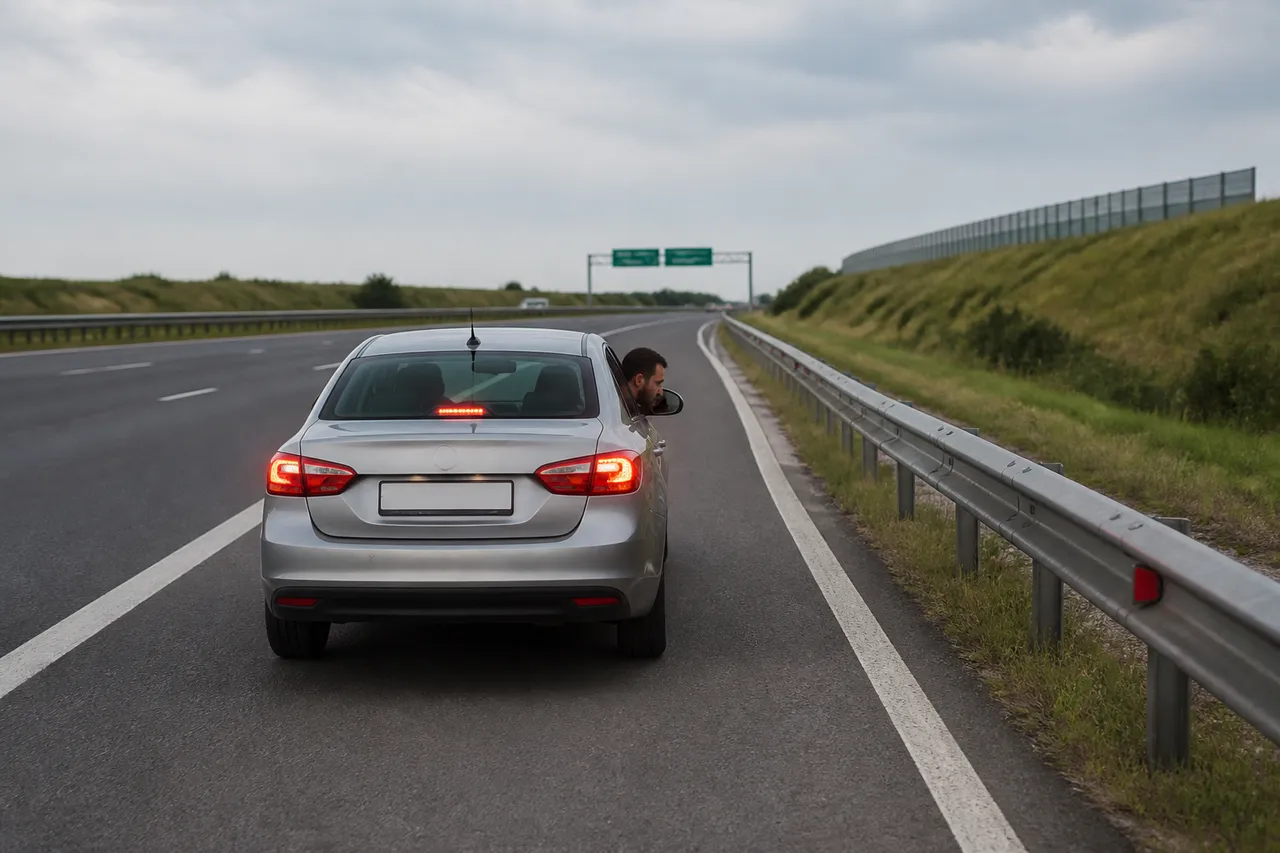 oprire de urgență pe autostradă în condiții de siguranță