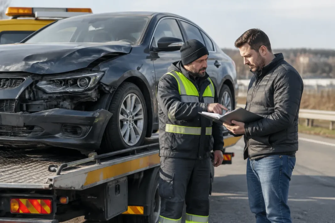 Recuperarea mașinii tractate după accident începe cu actele și verificarea costurilor